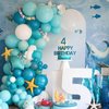 Under The Sea Balloon Arch Kit,Light Blue Green White Clear Ocean Balloons for Kids Under The Sea Party Decorations Shark Themed Birthday Wedding Graduation Baby Shower Party Decorations