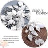 Easedaily Leaf Bride Wedding Hair Comb Silver Pearl Bridal Hair Piece Hair Accessories for Women and Girls