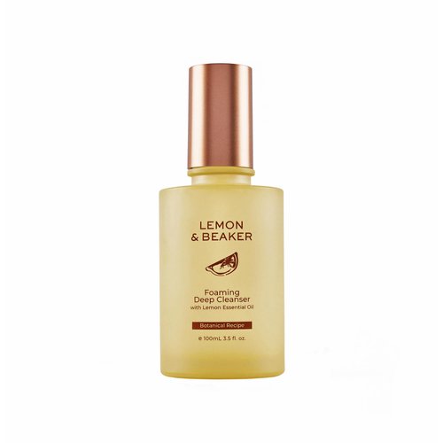 Foaming Lemon Cleanser - 3.5 fl oz Hydrating, Pore Minimizer, Acne-Control, Gentle Face Wash with Lemon Peel Oil & Ceramides, Suitable for All Skin Types, Combination & Oily - Vegan Formula