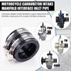 CIOM Universal Intake Pipe Manifold (WHITE) and Motorcycle Carburetor Intake Manifold Interface Inlet Pipe（BLACK 35mm） for PWK24 Carburetor Coleman BT200X CT200U-ex Predator 196cc 212cc 6.5hp GX200…