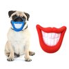 Zelica Smiling Mouth Squeaky Chew Dog Toy | Funny Novelty Chew Toys for Dogs | Red and Blue (2 Pack)
