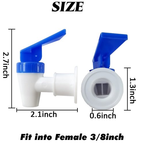 GXXMEI 6PCS Replacement Cooler Faucet, 2 White and 2 Red and 2 Blue Water Dispenser Tap Set, Internal Thread Plastic Spigot
