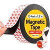 Super Sticky Magnetic Tape (10 feet x 1.5 inch) - Stong Magnet Strip with Adhesive Backing for DIY & Crafts - Easy to Cut and Mount on Fridges, Whiteboards & More
