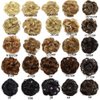 Messy Rose Bun Hair Piece Synthetic Hair Scrunchies Extension Curly Wavy With Elastic Rubber Band Ponytail Hair Extensions Updo Hairpieces for Women Girls(R18/22# Light Ash Brown&Brown Auburn)