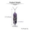 PESOENTH Amethyst Tree Of Life Wire Wrapped Reiki Healing Crystal Pendant Necklace Purple Quartz Gemstone Hexagonal Pointed Energy Stone Pendant Jewelry for Women