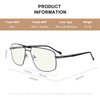 RB.Pilot Blue Light Blocking Glasses for Men Square Double Bridge Hipster Metal Frame Men Eyeglasses He Young(grayness, 0.00)