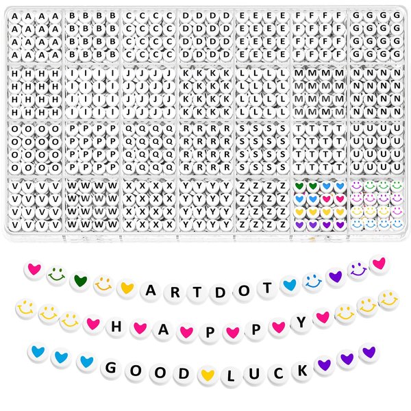 ARTDOT 1400 PCS Letter Beads, 28 Styles Friendship Bracelets Assorted Alphabet Beads Preppy Beads Jewelry Making Kit with Beads Case for Teen Girl Gifts Ages 6 7 8 9 10 11 12