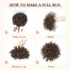 BOGSEA Curly Messy Bun Hair Pieces Elastic Drawstring Curly Hair Buns for Short Thin Hair Synthetic Ponytail Extension hair bun for Women (Dark Chocolate Brown)