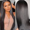 WOWANGEL 9x6 Wear and Go Glueless Wig, Pre Plucked Bleached Knots Lace Front Wig Pre Cut HD Lace Closure Wigs Natural Hairline Straight Wigs 100% Human Hair Wear and Go Wig 22 inch