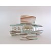Blue brown frosted white clear rectangle pearl marbled hair claw clip
