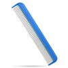 Cat Comb with silky smooth rotating teeth- clears mats gently and easily (5" has ultra fine spaced teeth; 7" dual-spaced teeth) (Blue, 7")