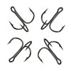 AMHDV 100pcs Treble Hooks Barbed Sharp Treble Hook for Freshwater and Saltwater (Black, 8# 100pcs)