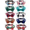 Joytale Upgraded Cat Collar with Bells, Breakaway Cat Collars with Bow Tie, 1 Pack Girl Boy Safety Plaid Kitten Collars, Haze Blue