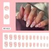 Almond Press on Nails Medium Fake Nails White Clouds Acrylic False Nails Press Ons WIth Stars Moon Designs Full Cover Glue on Nails Stick on Nails for Women Girls Manicure Art 24 Pcs