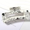 Halloween Hair Bows Clips Square Shark Hair Claw Clip Milk White Spider Silk Ghost Evil Spirit Bow-knot Hair Clips for Thick Thin Hair Nonslip Alligator Clip Halloween Hair Accessories 3Pcs