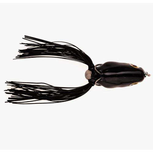 Scum Frog Pro Series Topwater Bass Fishing Hollow Body Frog Lure with Weedless Hooks, Black Night, One Size