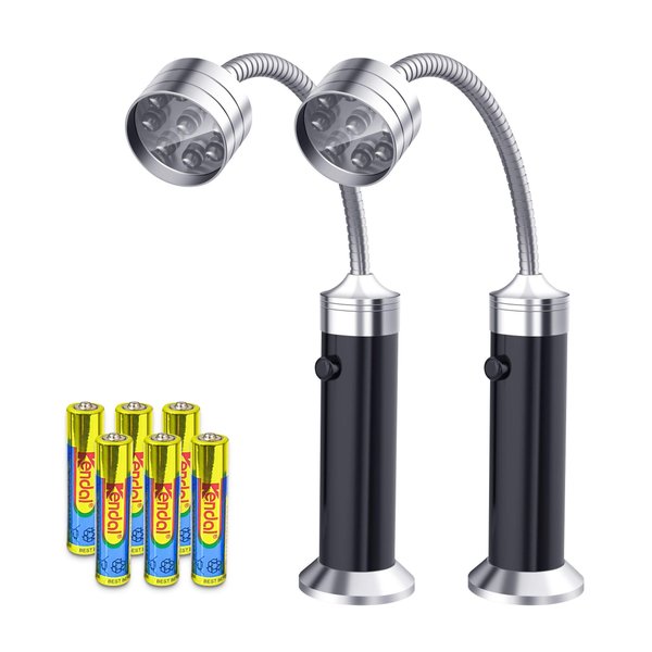 Barbecue Grill Light Grilling Accessories for Outdoor, BBQ Magnetic LED Lights Flexible Gooseneck Weather Resistant, Men Dad Gifts Traeger Smoker Pit Boss Griddle Gadget Batteries Included 2 Pack