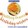 Falling Leaves Birthday Wishes Banner, Glitter Maple Leaves Birthday Banner, Fall Birthday Party Decorations, Pre-strung
