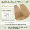 Benehair Remy Tape in Hair Extensions Human Hair Dark Blonde Seamless Skin Weft Tape in Real Human Hair Extensions Straight Hair 18 Inch 50g #27 20 pcs