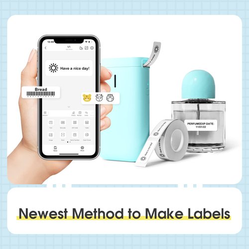 NIIMBOT Label Maker Machine D11 Label Printer Tape Included Portable Wireless Connection Multiple Templates Available for Phone Easy to Use Office Home Organization USB Rechargeable