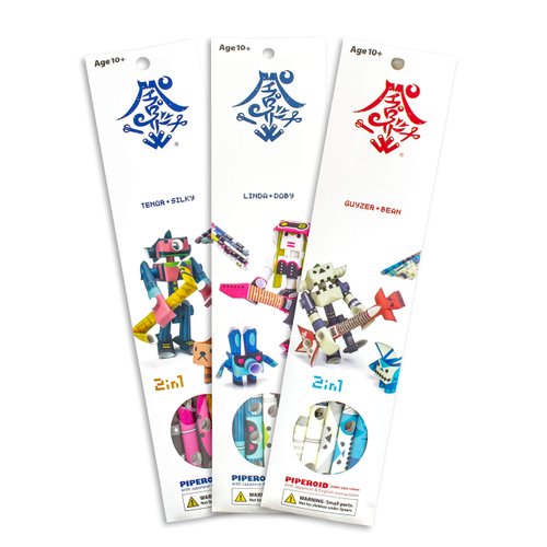 PIPEROID DIY 3D Puzzle Paper Craft Kit Value Pack 3 pcs Set (Rock Stars) - Japanese Arts and Craft Kit for Kids and Adults - Birthday Gift and Party Favor for Origami Paper Craft Enthusiasts