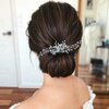 Jonky Bride Wedding Crystal Hair Comb Silver Pearl Hair Piece Rhinestone Hair Accessories for Women and Girls