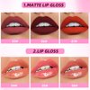 Domality 10 Colors Liquid Lipstick Set, 3 Matte Lip Gloss/ 3 Glossy Lip Gloss/ 2 Lip Tint/ 2 Glitter Lip Oil in One Set, Professional Lip Makeup Kit for Women