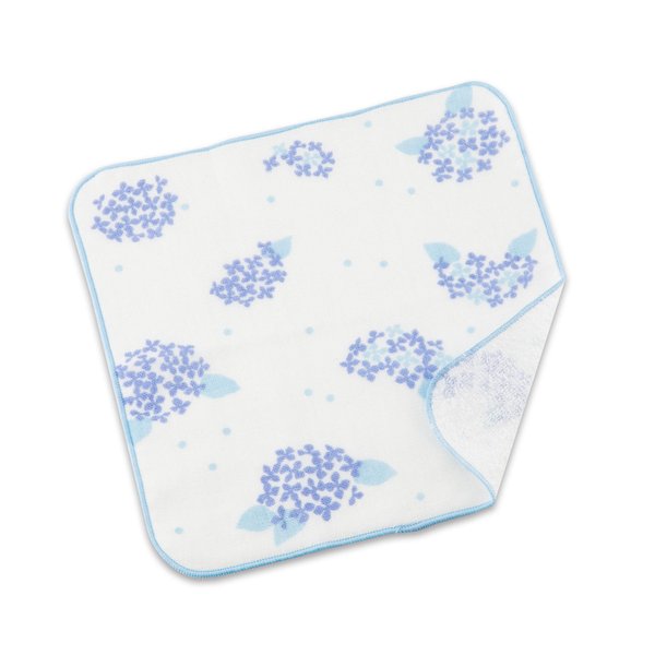 NOREN Japanese Cotton Towel Senshu (Osaka) Towel/Washcloth Face Towel Japanese Handkerchief/Made in Japan 100% Cotton Quick Drying Absorbent Ultra Soft Thin Traditional Japanese Pattern (Hydrangea)