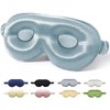 SGMSILK Mulberry Silk Sleep Mask, 3D Contoured Cup Eye Mask for Sleeping, Super Soft Breathable Silk Eye Covers for Sleeping, Blackout Eye Mask for Sleeping, Travel Silk Eye Mask Light Blue