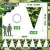 Jecery 120 Pcs 100 ft Camouflage Party Decoration Camo Party Flags Army Party Banner Flags Army Party Decorations Camo Paper Pennant Banner Bunting Flags for Army Themed Party Hunting Military