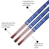 Ycyan 3Pcs Oval & Flat & Angled UV Gel Nail Brush Set, Professional Nail Art Design Brushes for Polygel UV Builder Gel Nails Extension