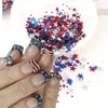 12 Grids 4th of July Holographic Nail Art Glitters Sequins Metallic Nail Glitter Flakes Independence Day Nail Art Supplies Red Blue Silver Mixed Sequins for Women Girls Acrylic Manicure Decorations