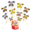 Rasnodda 10 Pieces Magic Flying Butterfly Wind Up Butterfly for Surprise Gift in Book, Birthday Surprise Card, Exploding Gift Box (Colourful Style)