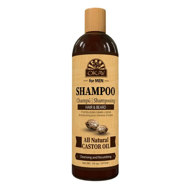 OKAY for MEN Castor Oil Beard and Hair Shampoo Wash 16oz