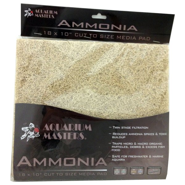 Professional Ammonia Remover Pad, 18 Inch by 10 Inch for Fresh Water & Saltwater Aquariums, Aquaculture, Terrariums & Hydroponics