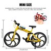 Lynkaye 1pcs Mini Bike Finger Mountain Bike Zinc Alloy Finger Mountain Bike Mini Bicycle Model Cool Boy Toy Decoration Crafts for Home,Bedroom,Living Room,Office,Study Decoration (Yellow)