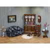 iLAND Miniature Dollhouse Furniture on 1 12 Scale, Dollhouse Chair & Table & Bookshelf & Rug (Classic 4pcs)
