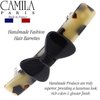 Camila Paris CP3369 French Hair Barrette Clip for Girls, Handmade White Tokyo and Black, Strong Hold Grip Hair Clips for Women, No Slip and Durable Styling Girls Hair Accessories, Made in France