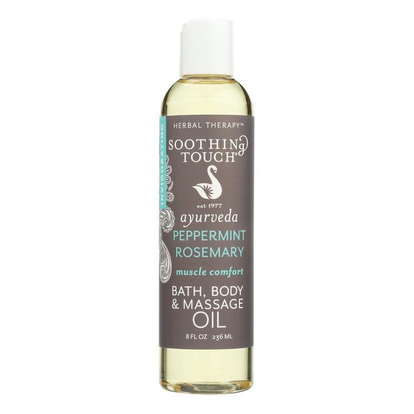 Soothing Touch Peppermint, Rosemary Bath, Body & Massage Oil, 8 Ounce