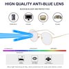 Kursan Blue Light Blocking Glasses for Women Men Stylish Round Metal Frame Clear Lens Eyeglasses (Silver)
