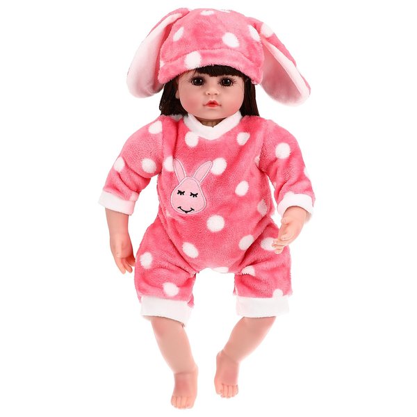 TOYANDONA 1 Set Baby Doll Clothes 18 inch Girl, Baby Doll Outfits Bunny Baby Doll Jumpsuit with Rabbit Ear Hat for 18 Inch Newborn Baby Doll Girl Clothing