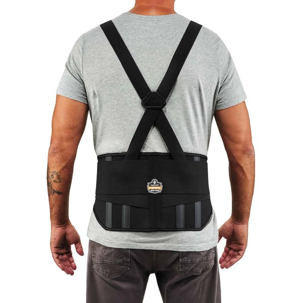 Ergodyne - 11107 ProFlex 1600 Back Support Brace, 9" Extended Support, High Cut Front For Mobility Black