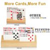 plusvivo Card Holders for Playing Cards Set of 2, Pine Solid Wooden Playing Card Holders for Adults Seniors Kids 9.84 X 3.15 X 2.25 Inch, Uno/Canasta/Bridge/Hand and Foot Card Holder