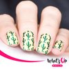 Whats Up Nails - Cactus Vinyl Stencils for Nail Art Design (1 Sheet, 12 Stencils)