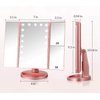 Infitrans 3 Folds Lighted Vanity Makeup Mirror,1X/2X/3X Magnification, 21 LED Light Bright Table Mirror with Touch Screen,180 Adjustable Rotation,Portable Travel Cosmetic Mirror