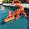 3D Printed Dragon in Crystal Egg, 9pc, Velvet Pouch, Dragon Art Stickers, Articulated, Flexible Joints, Twist Open Egg, Home Office Desk Fidget Toy, Kids, Adults & Autism/ADHD ZeeDragon Laser Red