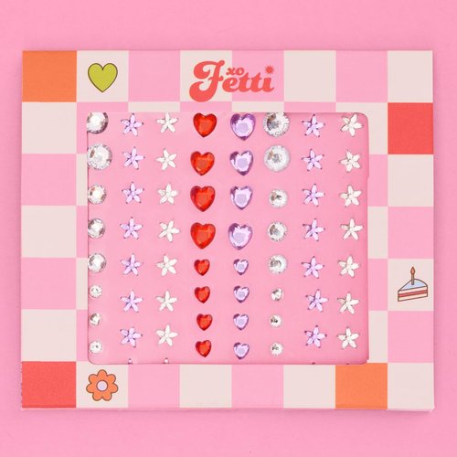 xo, Fetti Purple + Red Heart and Star Eye Face Gems - 1 Set | Bachelorette Face Gems, Sour Rhinestone Birthday Girl Accessory, Guts Concert Party Decorations, Rave Supplies, Valentine's Day, Festival