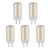CBconcept UL Listed, G4 LED Light Bulb, 5 Pack, 3 Watt, Dimmable, 330 Lumen, Pure White 6000K, 360 degree Beam Angle, 12 Volt, 35W Equivalent, JC BiPin G4 Halogen Replacement Bulb