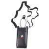 Lsgoodcare Black Hard Leather Carrying Holder Holster Case with Adjustable Shoulder Strap Compatible for Motorola CB Ham CP200 CP040 Walkie Talkie