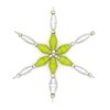 Outreach Uganda Christmas Ornaments – Stunning Silver & Chartreuse Star Ornament – Silver Tree Ornament - Eco-Friendly Tree Decorations - Holiday Gifts Handmade in Africa